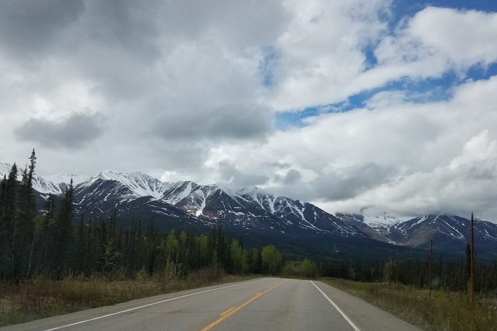 The Alaska Range next to the Alaska Highway near Tok, Alaska.